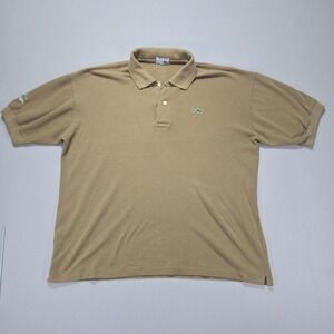 Lacoste Tan Polo Shirt with Green Croc Logo